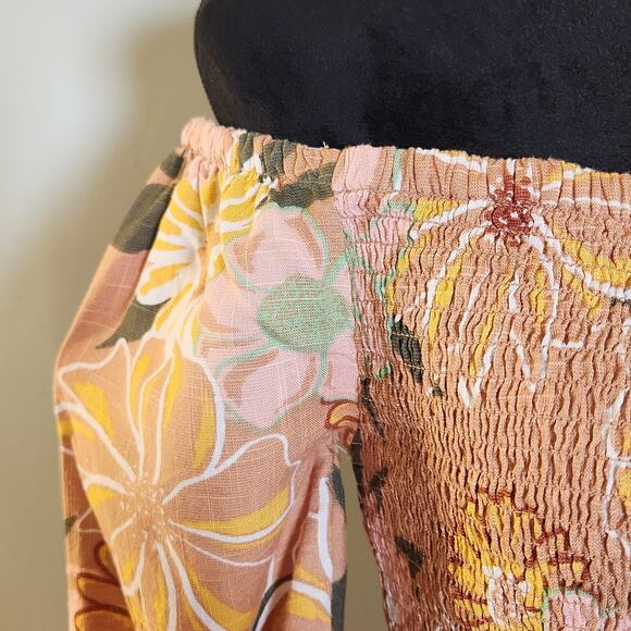 ROXY Off-the-shoulder Floral Print Top, Size Small - Picture 9 of 13